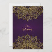 Contemporary Gold Mandala Wedding Einladung (Rückseite)