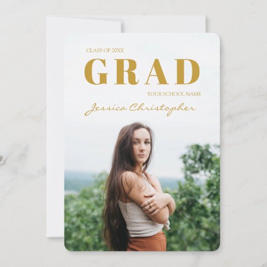 Contemporary Grad 5 Foto Collage Abschluss Annou Ankündigung (Vorderseite)