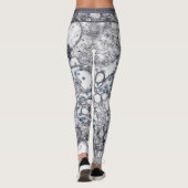 Contemporary Gray Blue Abstraction Special Paint Leggings (Rückseite)
