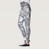 Contemporary Gray Blue Abstraction Special Paint Leggings (Links)