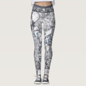 Contemporary Gray Blue Abstraction Special Paint Leggings (Vorderseite)