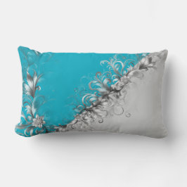 Contemporary Grey and Turquoise Decorative Lendenkissen