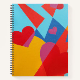 Contemporary Heart Spiral Notebook – Bold Colors Notizblock