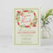 Contemporary Herbst Wath Erntedank Dinner Einladung (Stehend Vorderseite)