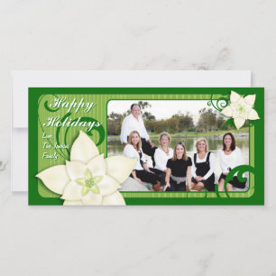 Contemporary Holiday Poinsettia Feiertagskarte