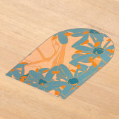 Contemporary Leaf Design in Peach Acryleinladungen (Ablage )