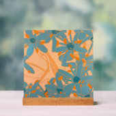 Contemporary Leaf Design in Peach Acrylschild (Neutral)