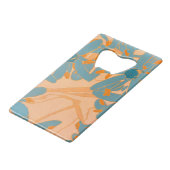 Contemporary Leaf Design in Peach Bottleopener Geldbeutel Flaschenöffner (Rückseite Schrägansicht)