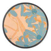 Contemporary Leaf Design in Peach Eishockey Puck (Vorderseite)