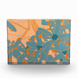 Contemporary Leaf Design in Peach  Fotoblock