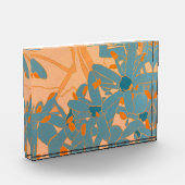 Contemporary Leaf Design in Peach  Fotoblock (Links)