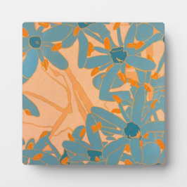 Contemporary Leaf Design in Peach  Fotoplatte