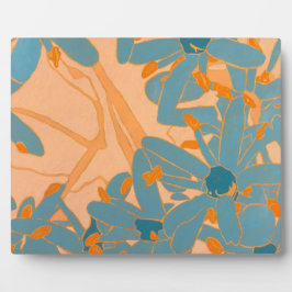 Contemporary Leaf Design in Peach  Fotoplatte