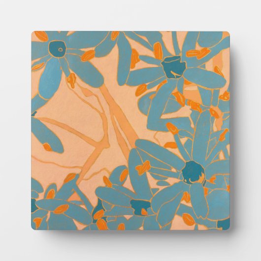 Contemporary Leaf Design in Peach Fotoplatte (Vorderseite)