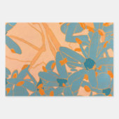 Contemporary Leaf Design in Peach Geschenkpapier Set (Vorderseite 3)