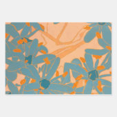 Contemporary Leaf Design in Peach Geschenkpapier Set (Vorderseite 2)