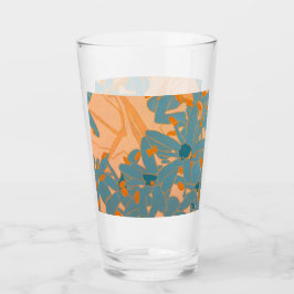 Contemporary Leaf Design in Peach  Glas