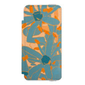 Contemporary Leaf Design in Peach Incipio iPhone Geldbeutel-Hülle (Folio Vorderseite)
