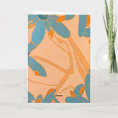 Contemporary Leaf Design in Peach Karte (Rückseite)