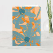 Contemporary Leaf Design in Peach Karte (Vorderseite)
