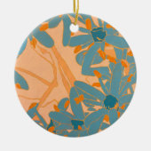 Contemporary Leaf Design in Peach Keramik Ornament (Vorne)
