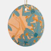 Contemporary Leaf Design in Peach Keramik Ornament (Links)