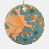 Contemporary Leaf Design in Peach Keramik Ornament (Hinten)