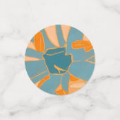 Contemporary Leaf Design in Peach Konfetti (Klein Vorderseite)