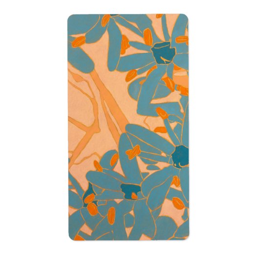 Contemporary Leaf Design in Peach Label (Vorne)