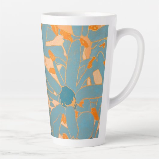 Contemporary Leaf Design in Peach Label Milchtasse (Rechts)