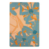 Contemporary Leaf Design in Peach Mini Klemmbrett (Rückseite)