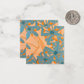 Contemporary Leaf Design in Peach Mitteilungskarte (Vorderseite/Rückseite Beispiel)