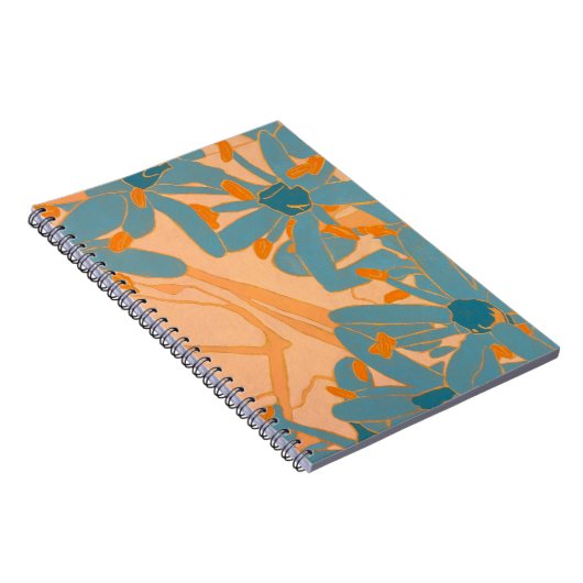 Contemporary Leaf Design in Peach Notizblock (Rechte Seite)