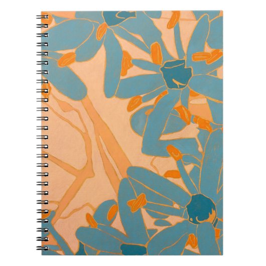 Contemporary Leaf Design in Peach Notizblock (Vorderseite)