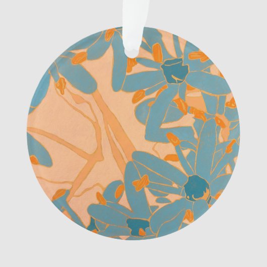 Contemporary Leaf Design in Peach Ornament (Vorderseite)