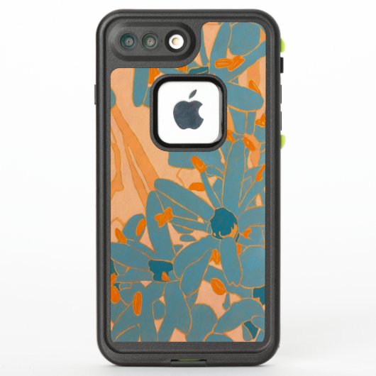 Contemporary Leaf Design in Peach Phone Cover (Rückseite)