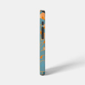 Contemporary Leaf Design in Peach Phone Cover iPhone Hülle (Linke Seite)