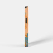 Contemporary Leaf Design in Peach Phone Cover iPhone Hülle (Rechte Seite)