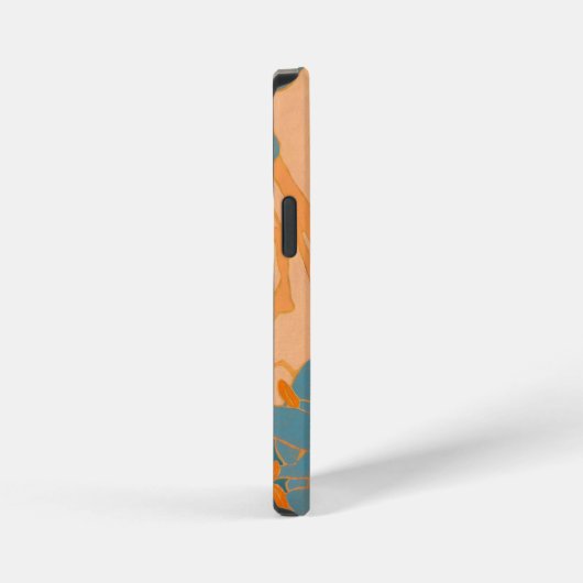 Contemporary Leaf Design in Peach Phone Cover iPhone Hülle (Rechte Seite)