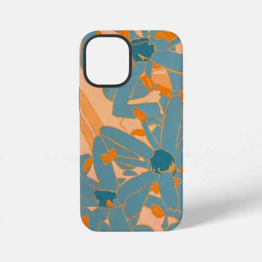 Contemporary Leaf Design in Peach Phone Cover iPhone Hülle (Rückseite)