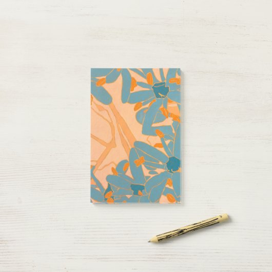Contemporary Leaf Design in Peach Post-it Klebezettel (Auf Schreibtisch)