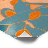 Contemporary Leaf Design in Peach Poster (Ecke)
