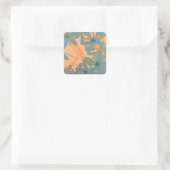 Contemporary Leaf Design in Peach Quadratischer Aufkleber (Tasche)