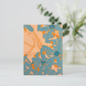 Contemporary Leaf Design in Peach  RSVP Karte (Stehend Vorderseite)