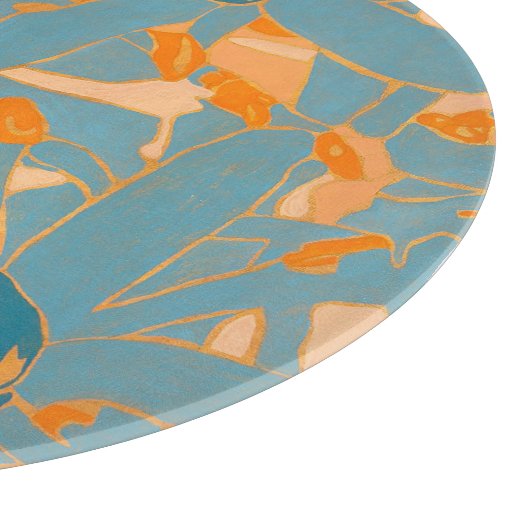 Contemporary Leaf Design in Peach  Schneidebrett (Ecke)