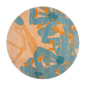 Contemporary Leaf Design in Peach Schneidebrett (Vorderseite)