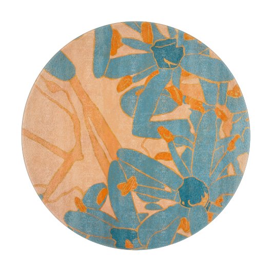 Contemporary Leaf Design in Peach Schneidebrett (Vorderseite)