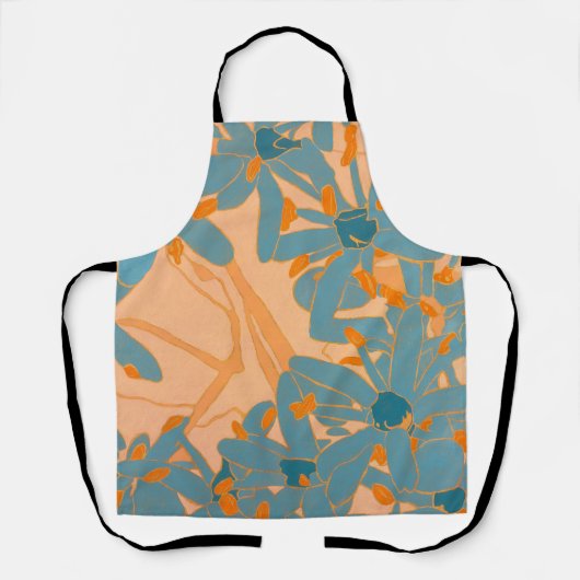 Contemporary Leaf Design in Peach  Schürze (Vorderseite)