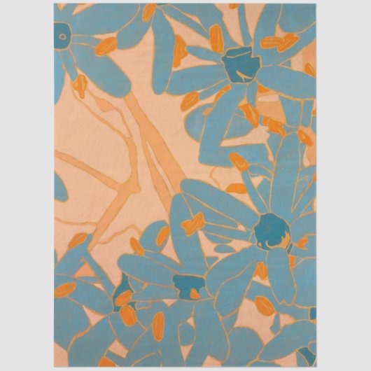 Contemporary Leaf Design in Peach Seidenpapier (Vorderseite)