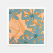 Contemporary Leaf Design in Peach Serviette (Vorderseite)